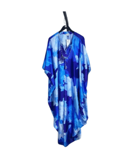 Blue Abstract Print Kaftan